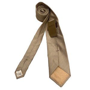 🆕MONTI Beige Geometric Silk Tie GERMANY 56"/ 3.2" NWT